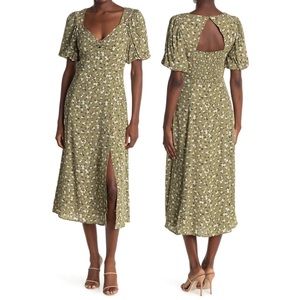 NWOT ASTR the Label Sweetheart Dress in Sage Green Ditsy fits like M